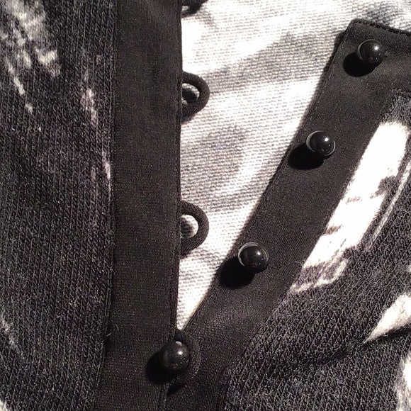 Chetta B sweater dress long sleeve black gray white splash pattern 2 - Picture 7 of 7